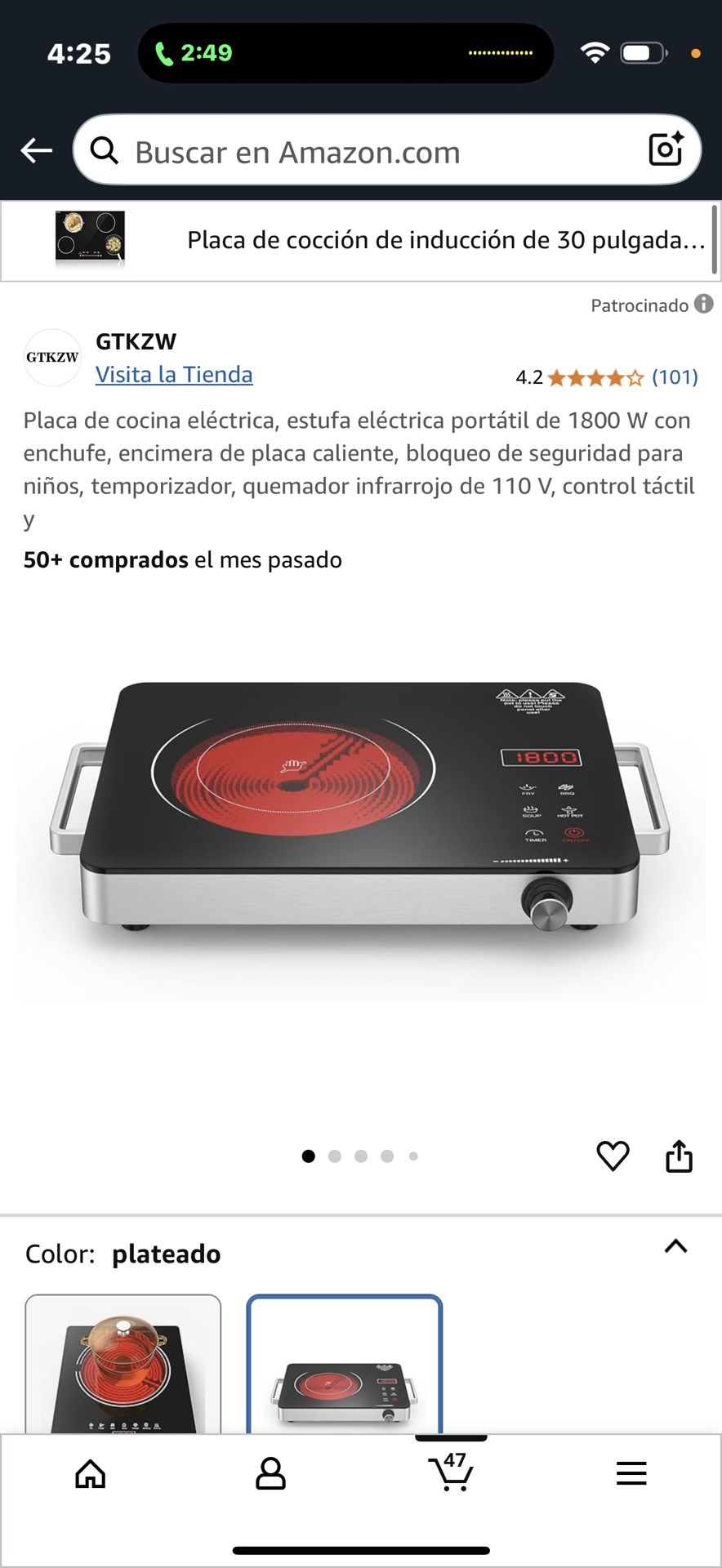 Placa eléctrica infrarroja de 2200 W, estufa portátil de un solo quemador con temporizador y control táctil, estufa de encimera de cerámica de vidrio,