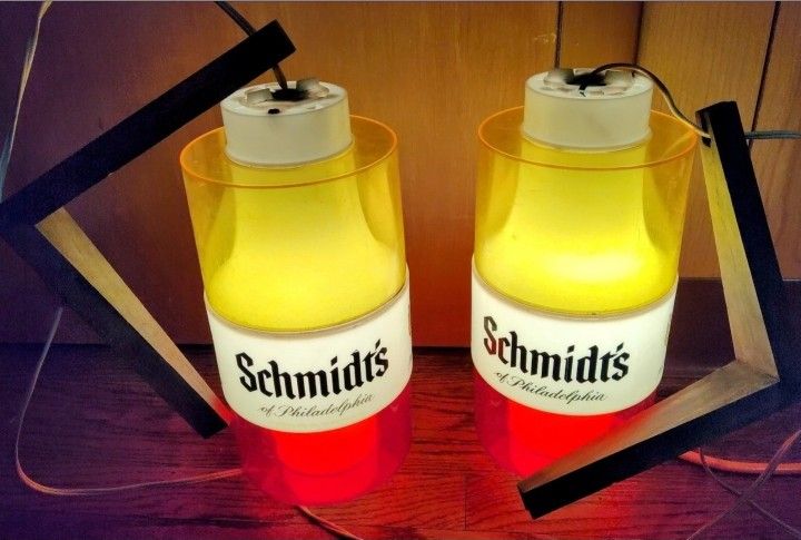 Vintage Rare Schmidts Bar Lights Beer