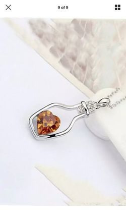 Yellow Love Crystal Drift Bottle Necklace