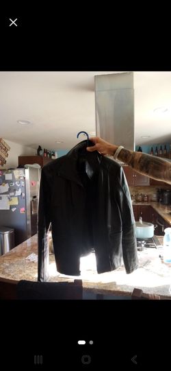 Black women's medium leather jacket