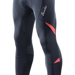 Men's Thermal Cycling Pants 4D Padded Fleece Lined Leggings for Winter Outdoor Bicycle Riding