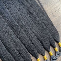 1-b Black I-tip human hair 