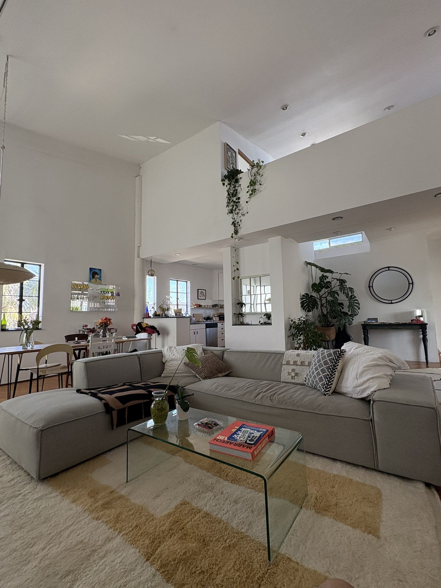 Grey sectional couch
