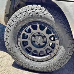 Method MR305 Double Black 17x8.5 6x139.7 +0 265/70R17 Falken Wildpeak AT4W Rims + Tires Package Deal