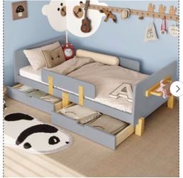 Twin Size Platform Bed with Storage Drawers - New In Box