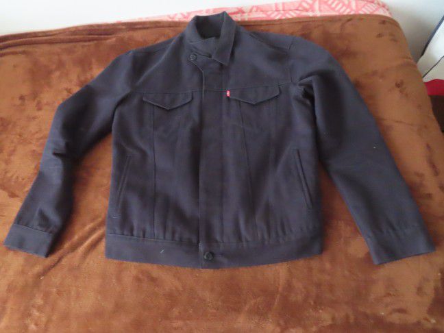 Levi’s navy blue canvas jacket Medium wool cotton trucker