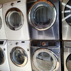 Samsung Front Load Washer And Stackable Gas Dryer Set 