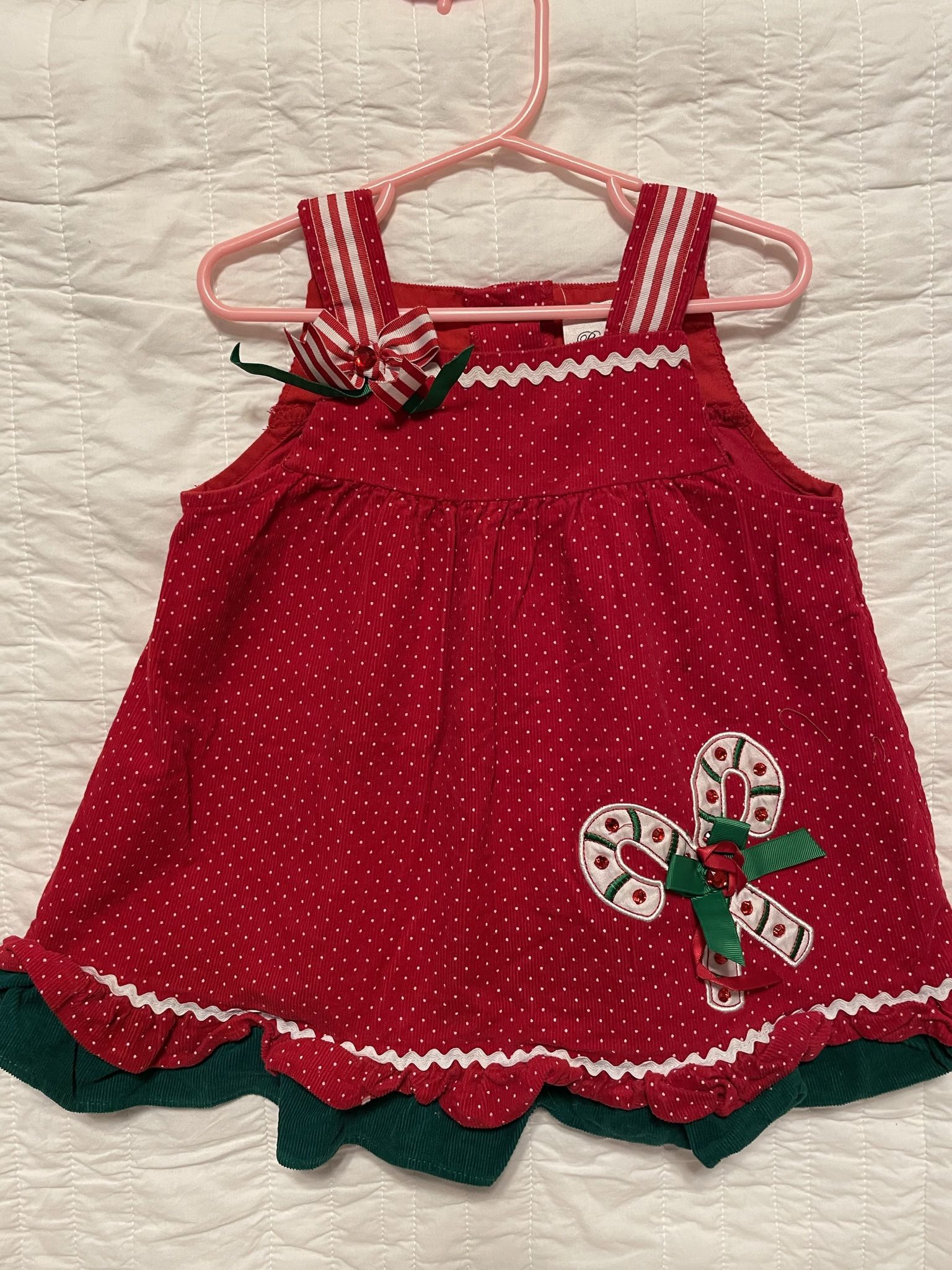 Rare Editions Corduroy Cane Cane Holiday Toddler Dress Size 2T