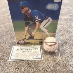Authenticated Mark Grace Autograph baseball, Plus A Vintage Photo