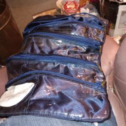 Blue Velveteen Traveling Jewelry Case