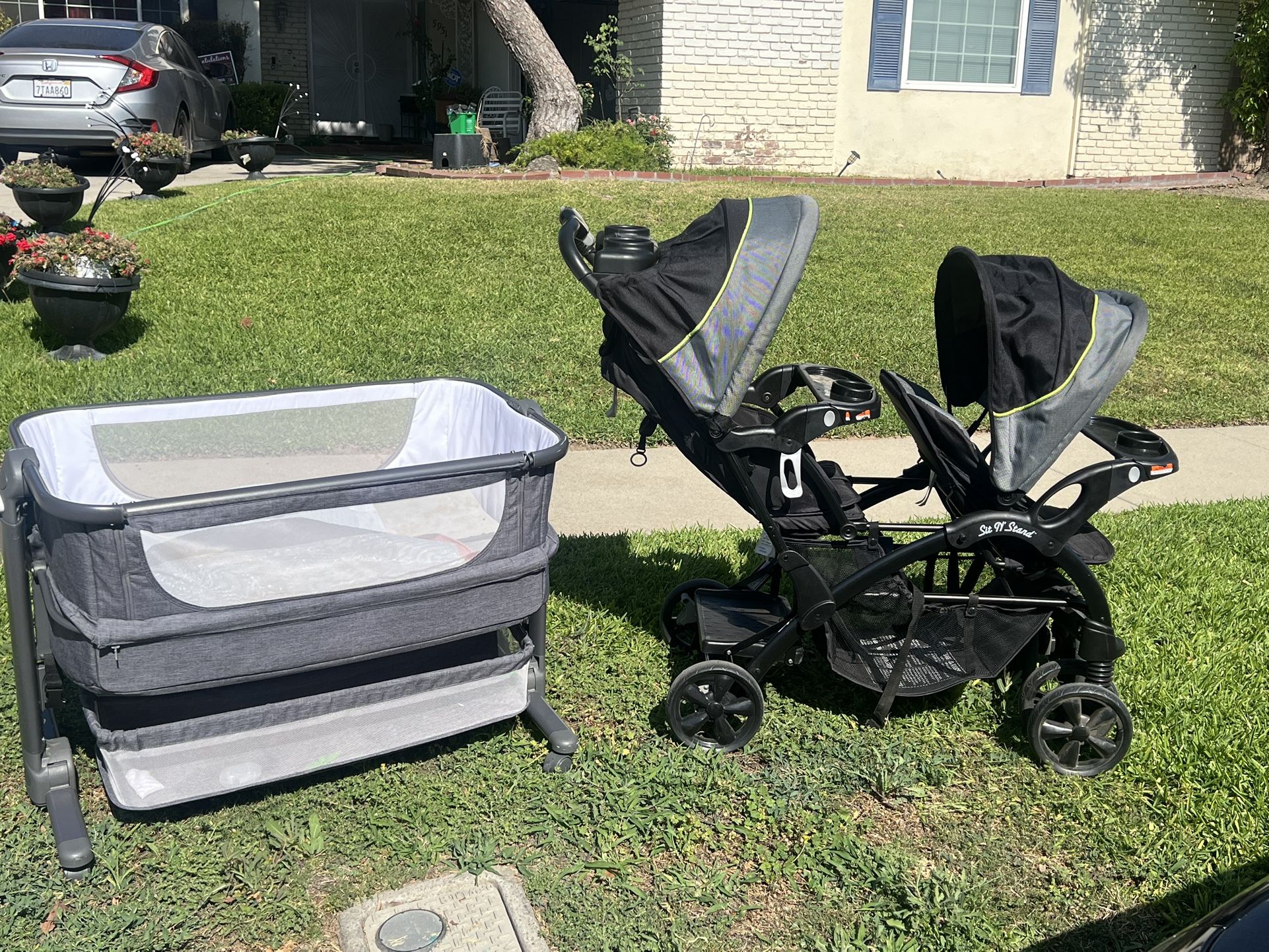 Baby Trend Double Stroller Bedside Bassinet