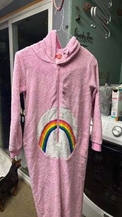 Pink Care Bears Zipup Pj Onesie