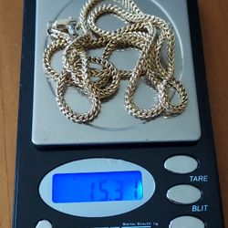 14kt Gold 28" Chain Franco Style Heavy 15.31 Grams 