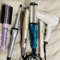 Hairdryer, Curler, Straightener, Wand, Crimper, Hairbrush 