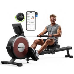 Magnetic Rowing Machine, 16 Levels of Quiet Resistance, Bluetooth Rowing Machine for Home Workout, rower