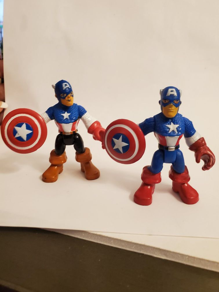 Captain America Hasbro Playskool Heroes Imaginext Action Figure Price for both