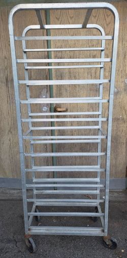 Normandie Commercial Aluminum End-load Bun/Platter Rack 15"Wx26"Dx70"H w Casters