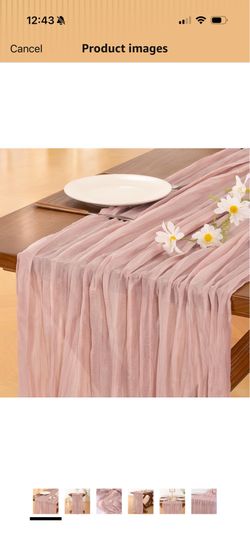 13 Pink Cheesecloth Table Runner Summer Boho Rustic Gauze Dusty Pink Farmhouse 120 inch 10FT Cheese Cloth Sheer Runner for Wedding Party Baby Shower B