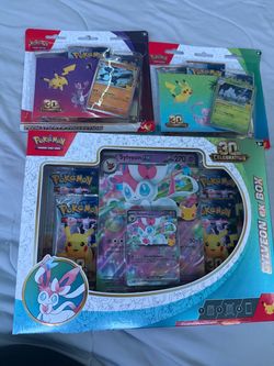 Pokémon TCG 30th Celebration Bundle – Sylveon ex Box + Tech Sticker Collections