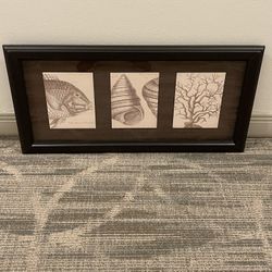 Marine Theme, Heavy (approx 8 lbs), Wood-Frame, Glass Covered WALL ART - posted price is firm.