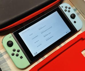 Nintendo Switch Animal Crossing Edition Console Tested/Works With Dock 4772