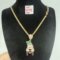 14K Yellow Gold BRAND NEW Chain and Pendant 22.9Gr 24 Inches Long 