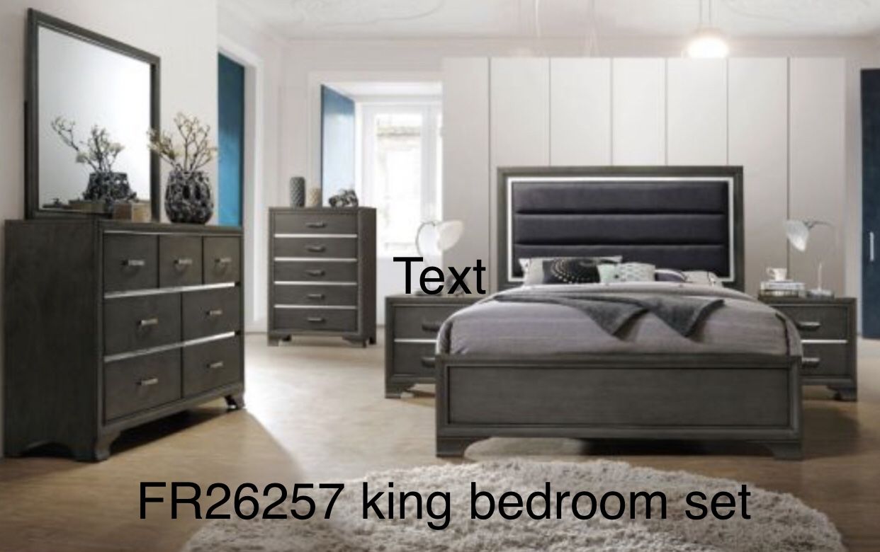 New King Size Dark Grey Finish K Furniture And More 