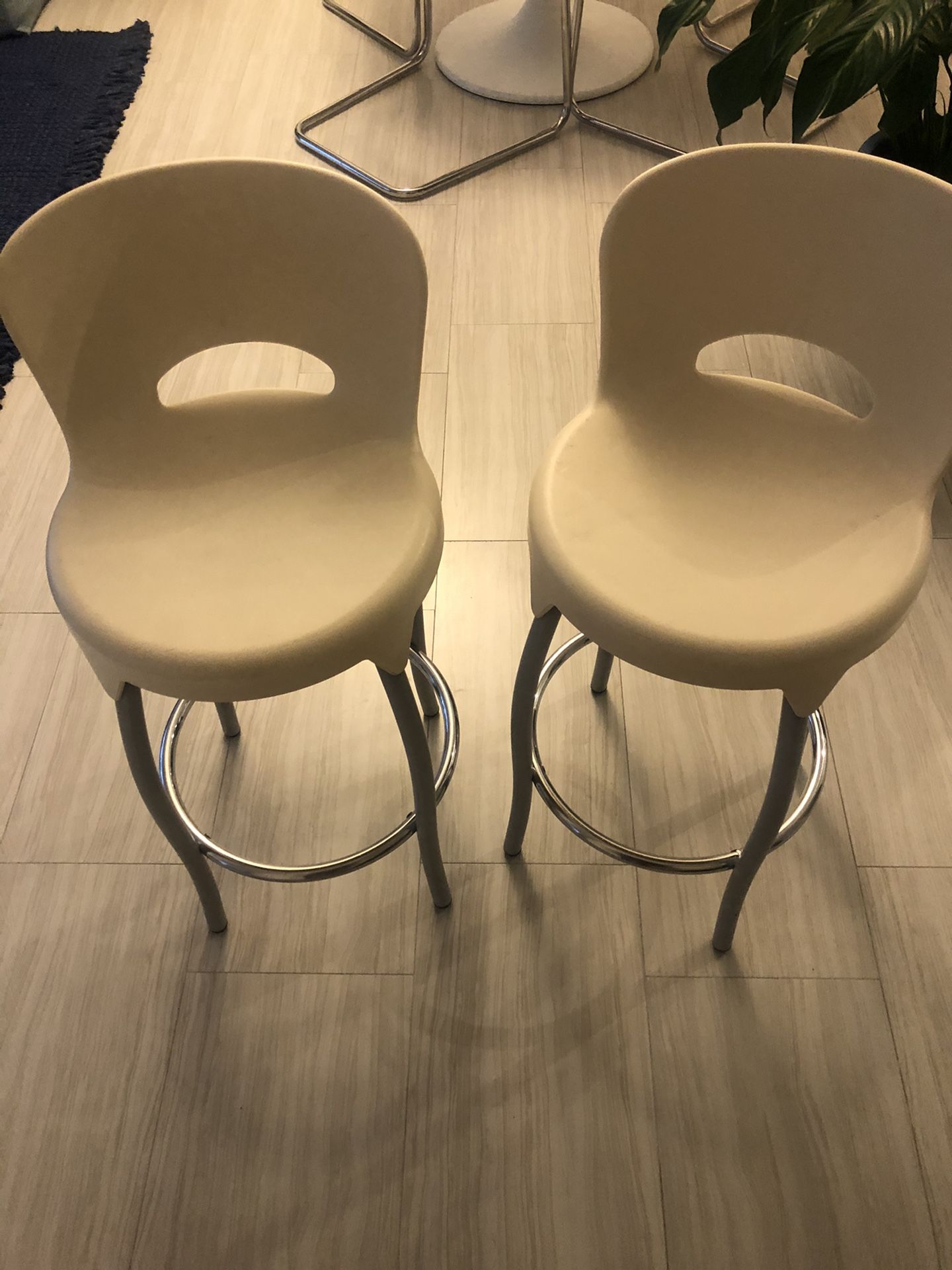 Stools with marks and scratches