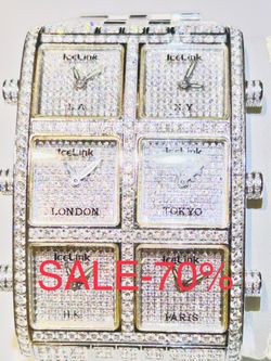 Diamond Watch Icelink LIMITED EDITION #50 Of 1000 12.5 Carats 1300 NATURAL Diamonds 💎💎 LIQUIDATION SALE -65% SAVE $45,000  SEE APPRAISAL 4 DETAILS