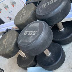 Very nice dumbbells 55 lbs and 25 lbs. $1 a lb. 
Pair of 55s =$110
Pair of 25s=  $50
