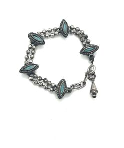 Antique Silver Child’s Turquoise Bracelet 
