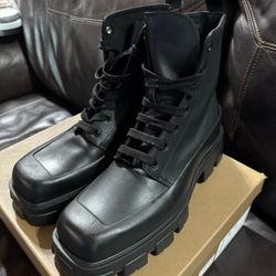 Prada Monolith Leather Boots Size 9