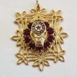 Gold Plated Elks Lodge Pendant 