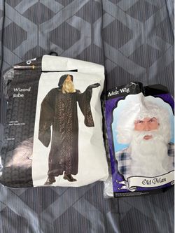 Halloween costume Wizard robe and wig
