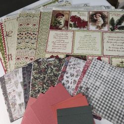 Classic Christmas Scrapbook Paper 12x12 Inch & Photo Mats