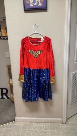 New Womens 2X Wonder Woman Super Hero Halloween Costume Dress Cape Boot Covers Headband Belt Rope
