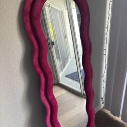 full length pink velvet mirror