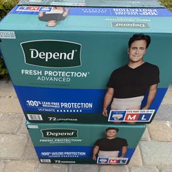 Adult underwear pull up diapers size MEDIUM / LARGE by Depend brand