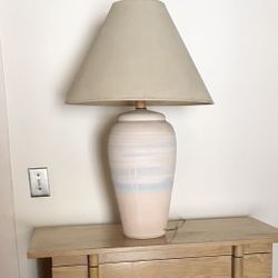 Vintage 80s Plaster Lamp Pastel Desert Design