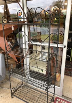 Large iron shelf/plant stand