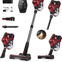 Cordless Vacuum Cleaner, 30Kpa Home Stick Vacuum, Smart Display & 1.5L Dust Cup, 55 mins Max Runtime, Rechargeable Lightweight Handheld Vacuum for Pet