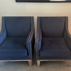 2 Dark Blue Armchair - Wayfair 