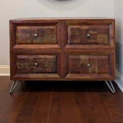 Solid Wood Console Table With  Matching Side Tables
