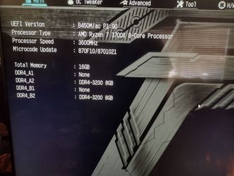 ASROCK B450M/AC BUILT-IN WIFI AMD 7 3700X RGB PRISM AMD COOLER KINGSTON FURY 16 GIG