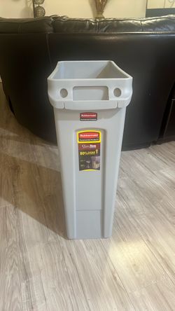 Slim Jim 23 Gal Gray Plastic Trashcan
