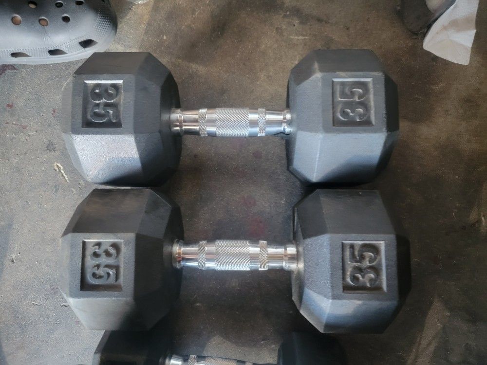 mancuernas nuevas solo las use 3 veses de 5lbs 10lbs 20lbs 25lbs35lbs