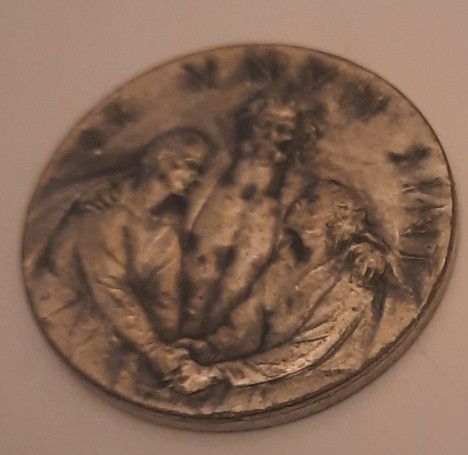 Vtg 1975 Vatican Jubilee Medal Depicts Christ 2 People And St Peter's Basillica