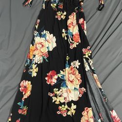 Black Floral Dress 