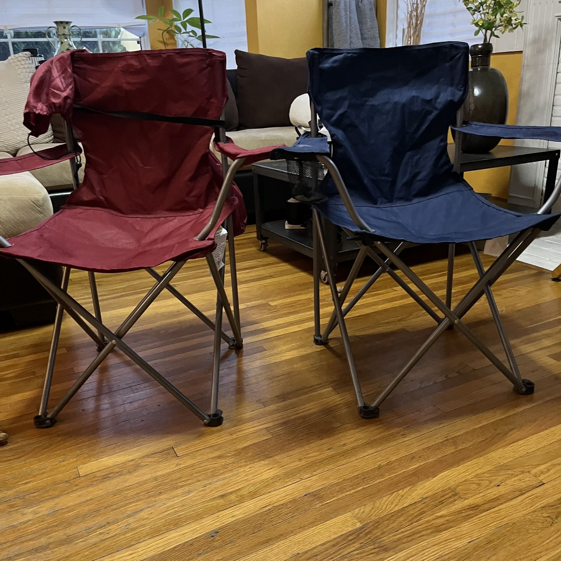 2 - Ozark Trail Folding Camp Chairs with Cup Holder