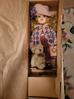 1998 Beautiful 16" Tall Boyds Collection Porcelain Doll (Elizabeth & Gary Goin To Grandma's) - New